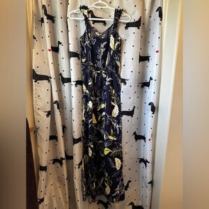 Reitmans Blue and Yellow Sleeveless Maxi Sundress